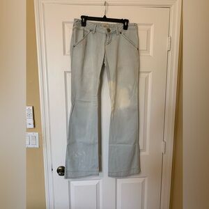 Free People‎ Light Blue Denim Flare Wide Leg Bootcut Jeans Size 28 Boho Retro